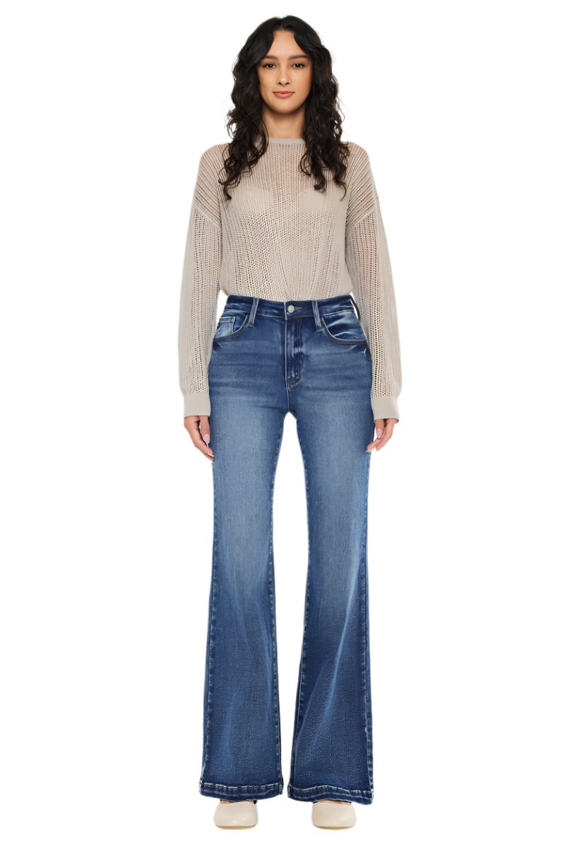 Kancan - Avonlea High Rise Wide Leg Flare Jeans - ESSENTIAL, KC20024 - SaltTree