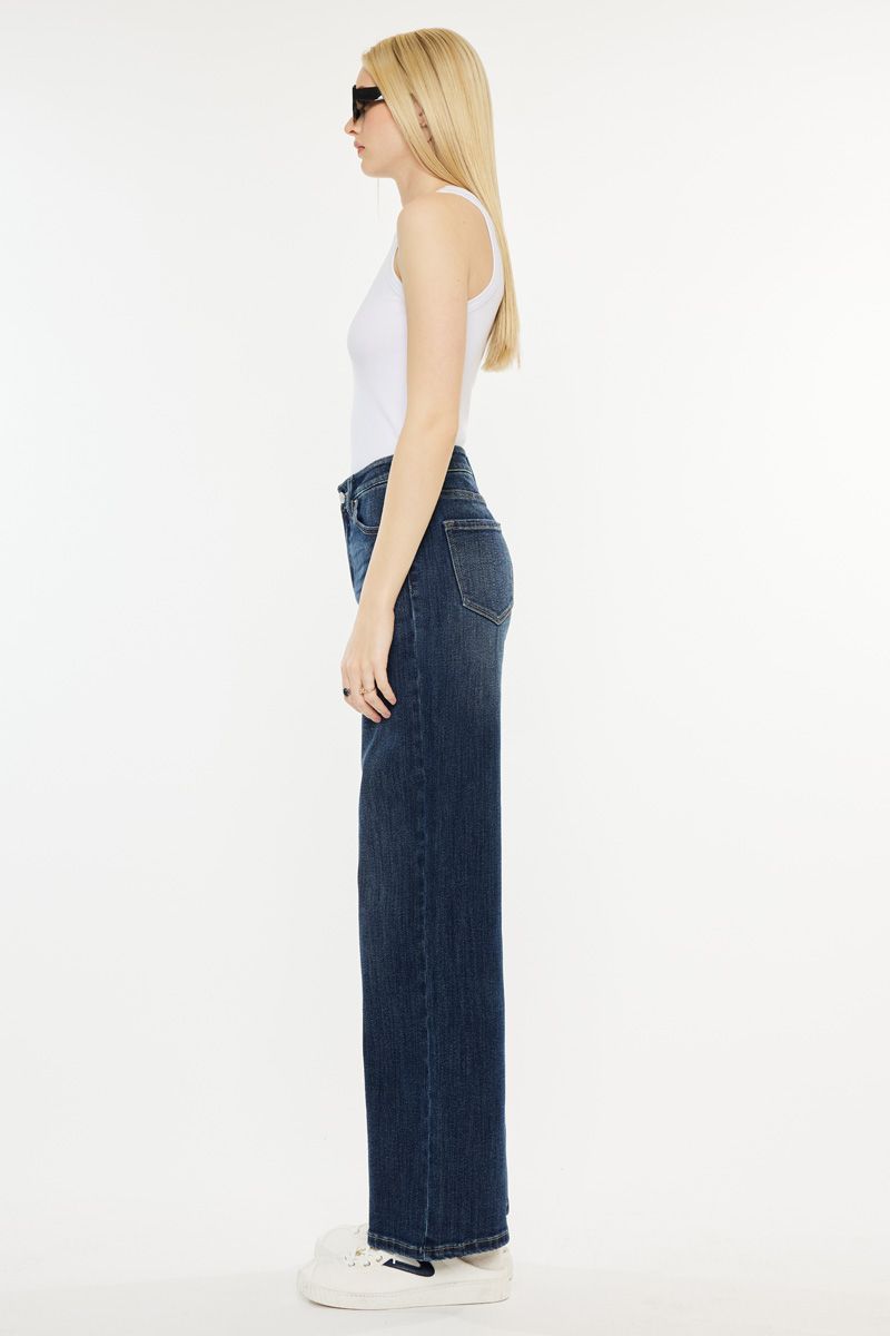 Kancan - Samia High Rise Wide Leg Jeans - Essential, kc20030D - SaltTree