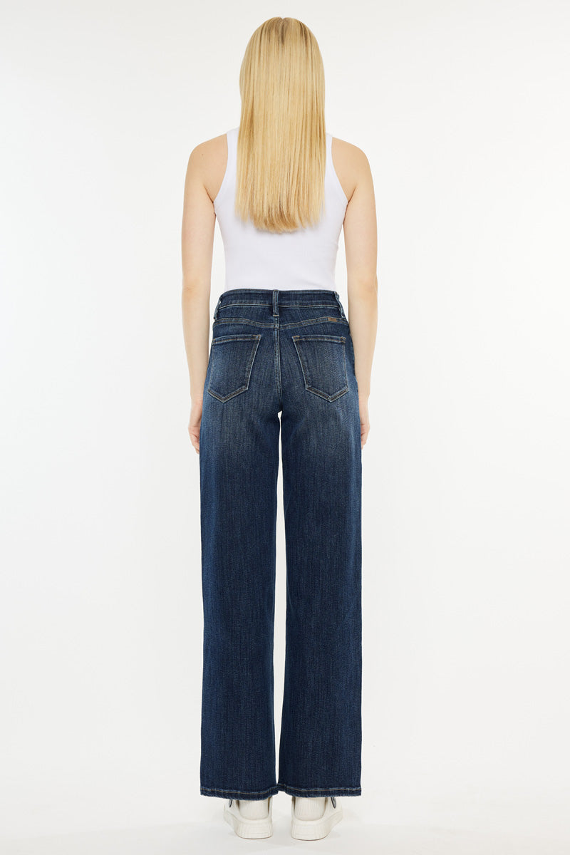 Kancan - Samia High Rise Wide Leg Jeans - Essential, kc20030D - SaltTree