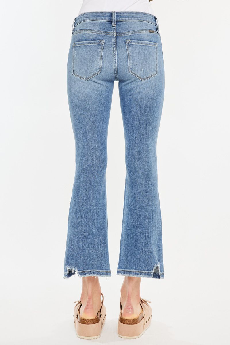 Kancan - Savanna Mid Rise Cropped Flare Jean - Essential, KC20058M - SaltTree