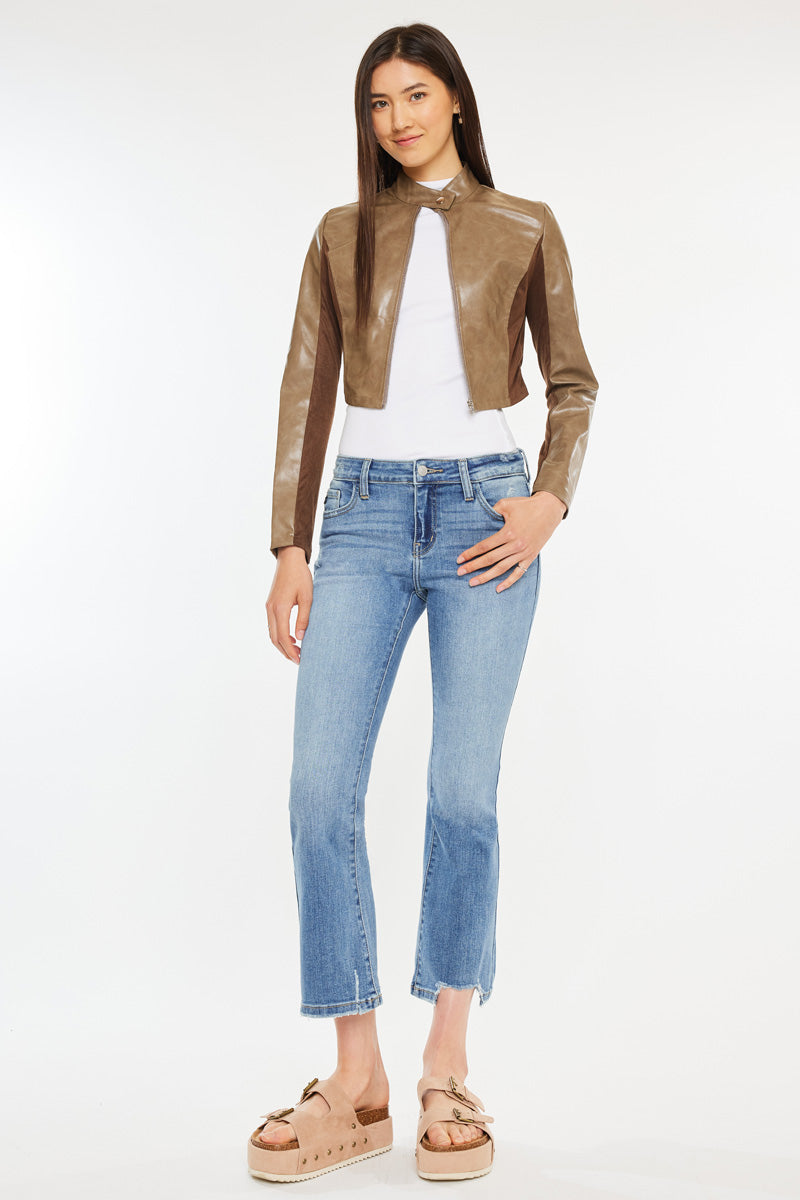 Kancan - Savanna Mid Rise Cropped Flare Jean - Essential, KC20058M - SaltTree