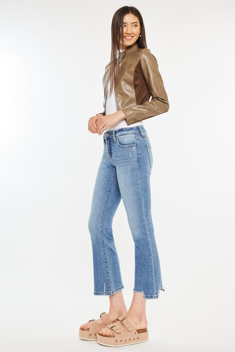 Kancan - Savanna Mid Rise Cropped Flare Jean - Essential, KC20058M - SaltTree