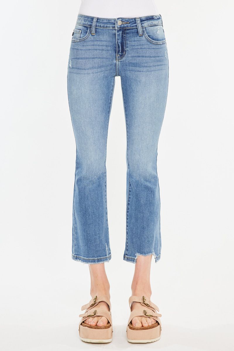 Kancan - Savanna Mid Rise Cropped Flare Jean - Essential, KC20058M - SaltTree