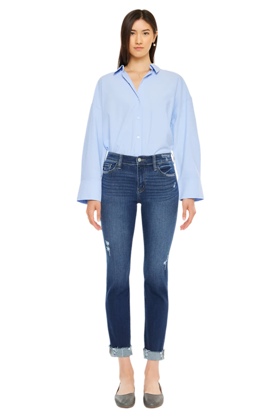 Kancan - Emely Mid Rise Slim Straight Leg Jeans - Essential, KC20062D