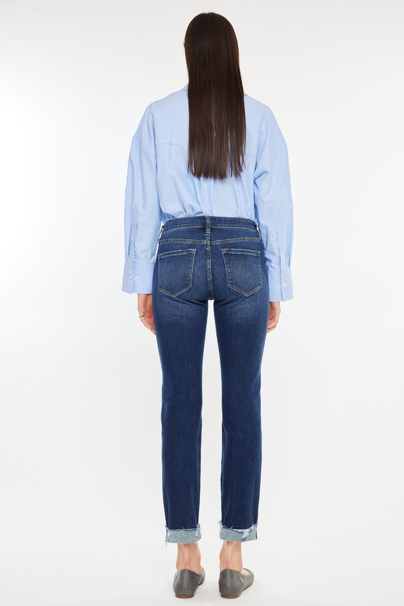 Kancan - Emely Mid Rise Slim Straight Leg Jeans - Essential, KC20062D - SaltTree