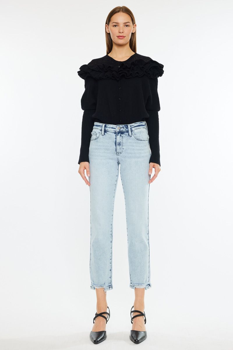 Kancan - Mid Rise Crop Straight Jean - Essential, KC20063M - SaltTree