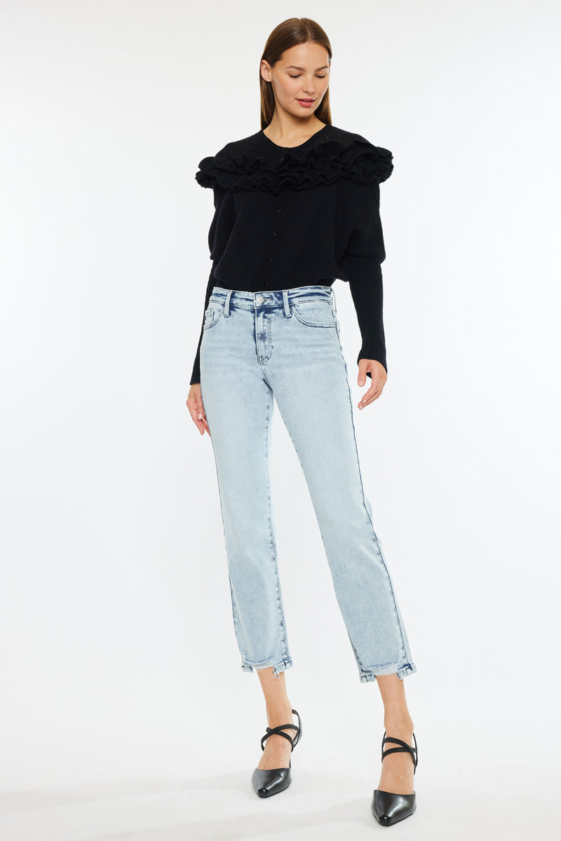 Kancan - Mid Rise Crop Straight Jean - Essential, KC20063M - SaltTree