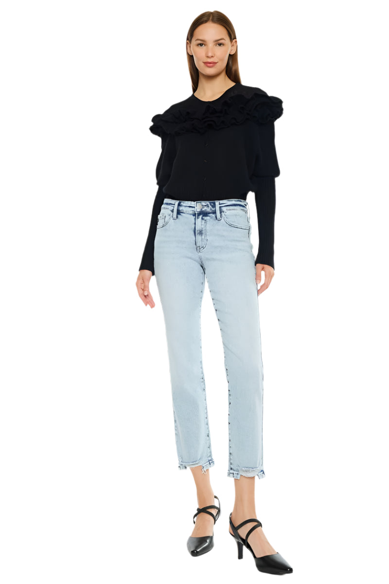 Kancan - Mid Rise Crop Straight Jean - Essential, KC20063M - SaltTree