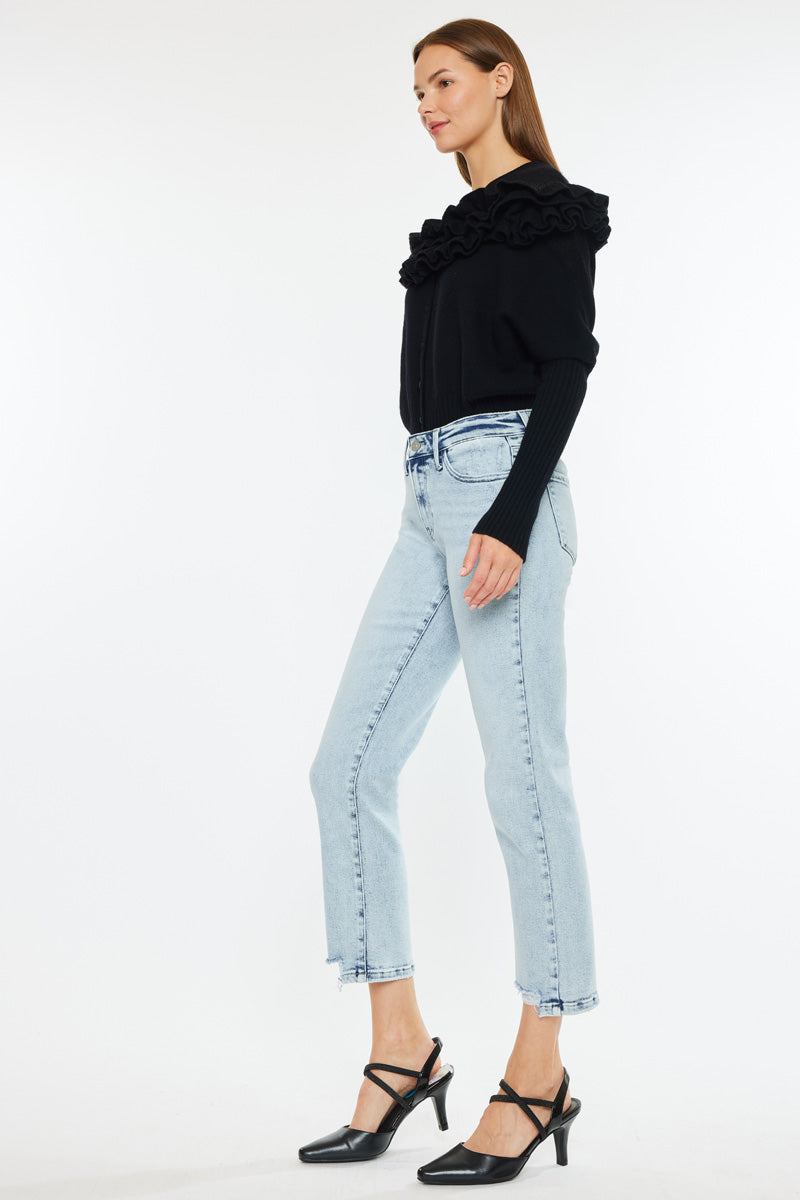 Kancan - Mid Rise Crop Straight Jean - Essential, KC20063M - SaltTree