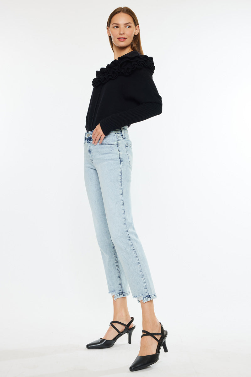 Kancan - Mid Rise Crop Straight Jean - Essential, KC20063M - SaltTree