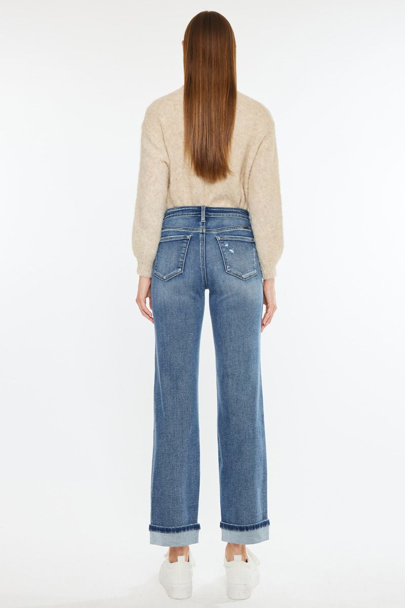 Kancan - Carrie Mid Rise True Straight Leg Jeans - Essential, KC20064M - SaltTree