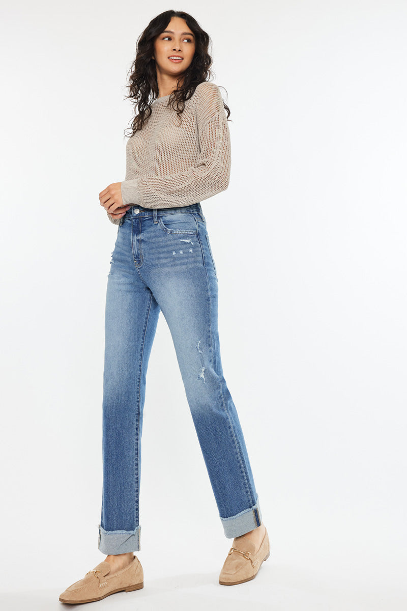 Kancan - Trini High Rise Straight Jeans - Essential, KC20065M - SaltTree