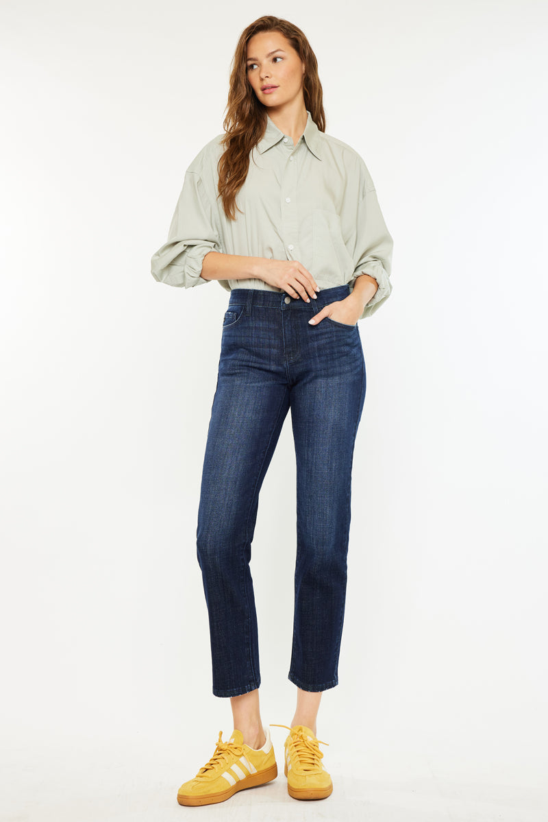 Kancan - Delvey Mid Rise Boyfriend Jeans - Essential, KC20080D - SaltTree