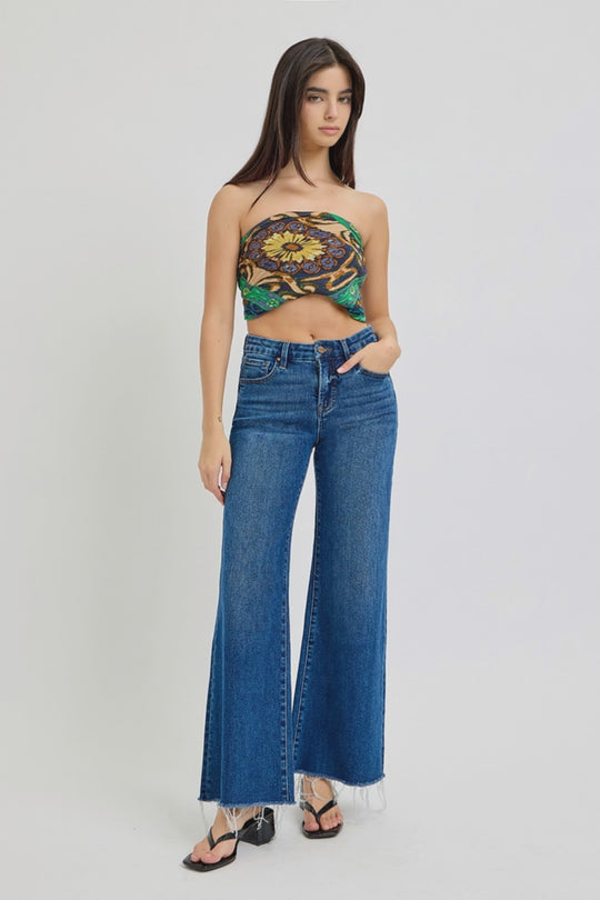 Risen Jeans - Tummy Control Mid Rise Wide Jeans - RDP5973