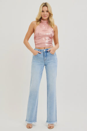 Risen Jeans - Tummy Control High Rise Long Straight Jeans (34" Inseam) - PS21108