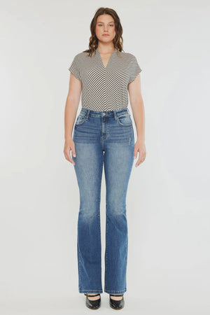 Kancan - Tana High Rise Wide Flare Jeans - Curvy - kc20099mcv