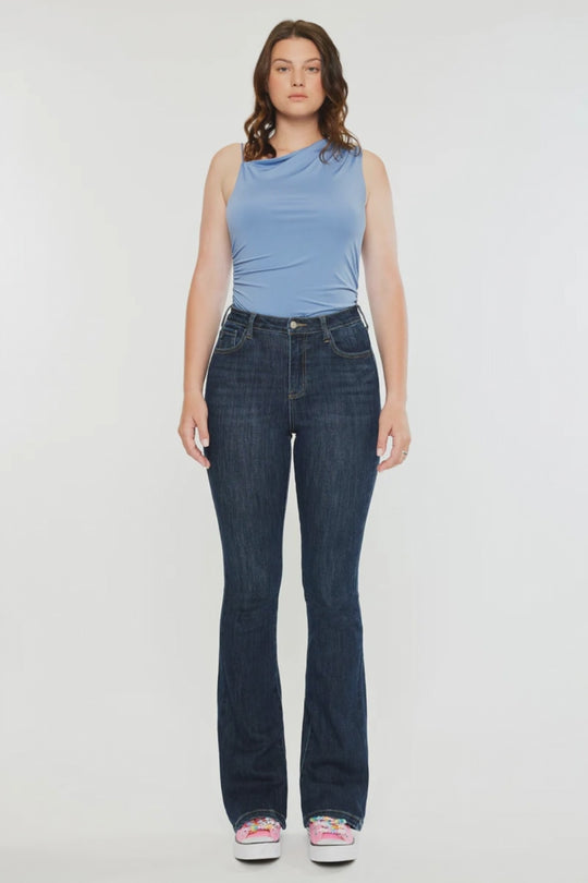 Kancan - Janice High Rise Bootcut Jeans - Curvy - kc20097dcv