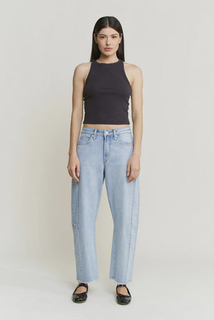 Mica Denim - Super High Rise Barrel-Leg Detailing Jenas - MDP-W3524