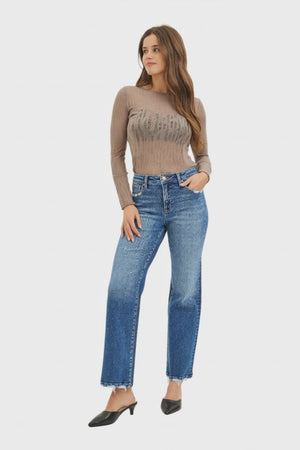 Risen Jeans - Tummy Control High Rise Ankle Straight Jeans (30" Inseam) - PSA21417