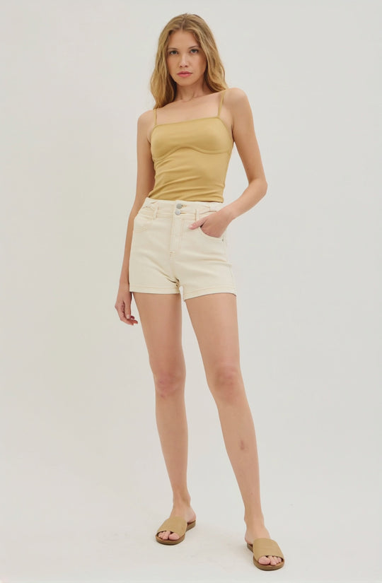 Risen Jeans - Tummy Control High Rise Bow Detailed Shorts - RDS6370