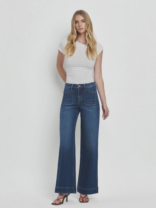 Flying Monkey - High Rise Wide Trouser Jeans - F5764D