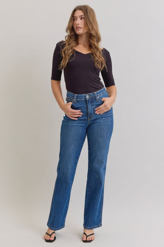 Judy Blue - High Rise Tummy Control Straight Jeans - 881000
