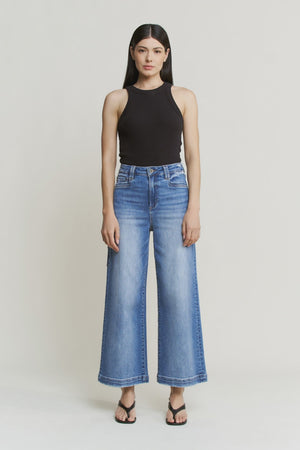 Mica Denim - Super High Wide Cropped Utility Jeans - MDP-W3519