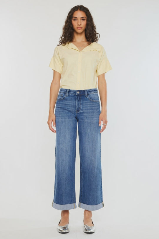 Kancan - Reyna Essentials High Rise Wide Leg Jeans - kc20090d