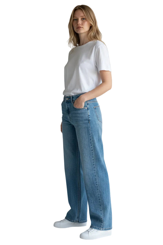 Wax Jeans - Women's High Waisted Straight Leg Denim - 90384