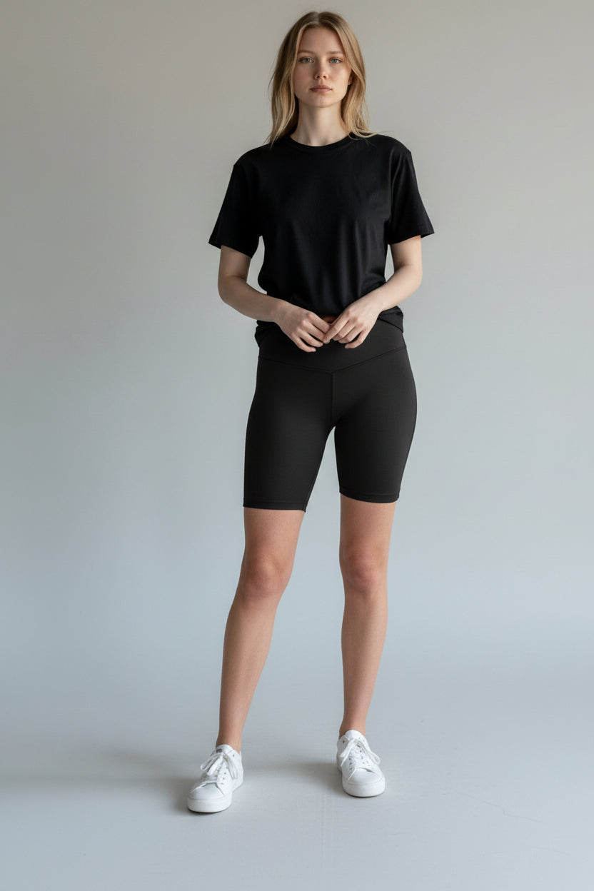 Zenana - Brushed Microfiber Wide WaistBand Biker Shorts - MP-3236D4