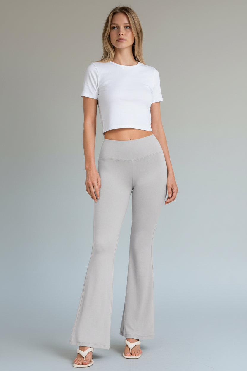 Zenana - Buttery Soft Flare Leg High Waist Yoga Pants - MP-9079A