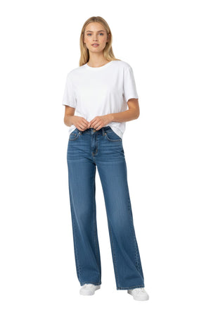 Wax Jeans - Women's Low Rise Wide Leg Denim Pants - 90418