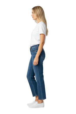 Wax Jeans - Women's High Waisted Crop Straight Leg Denim - 90421