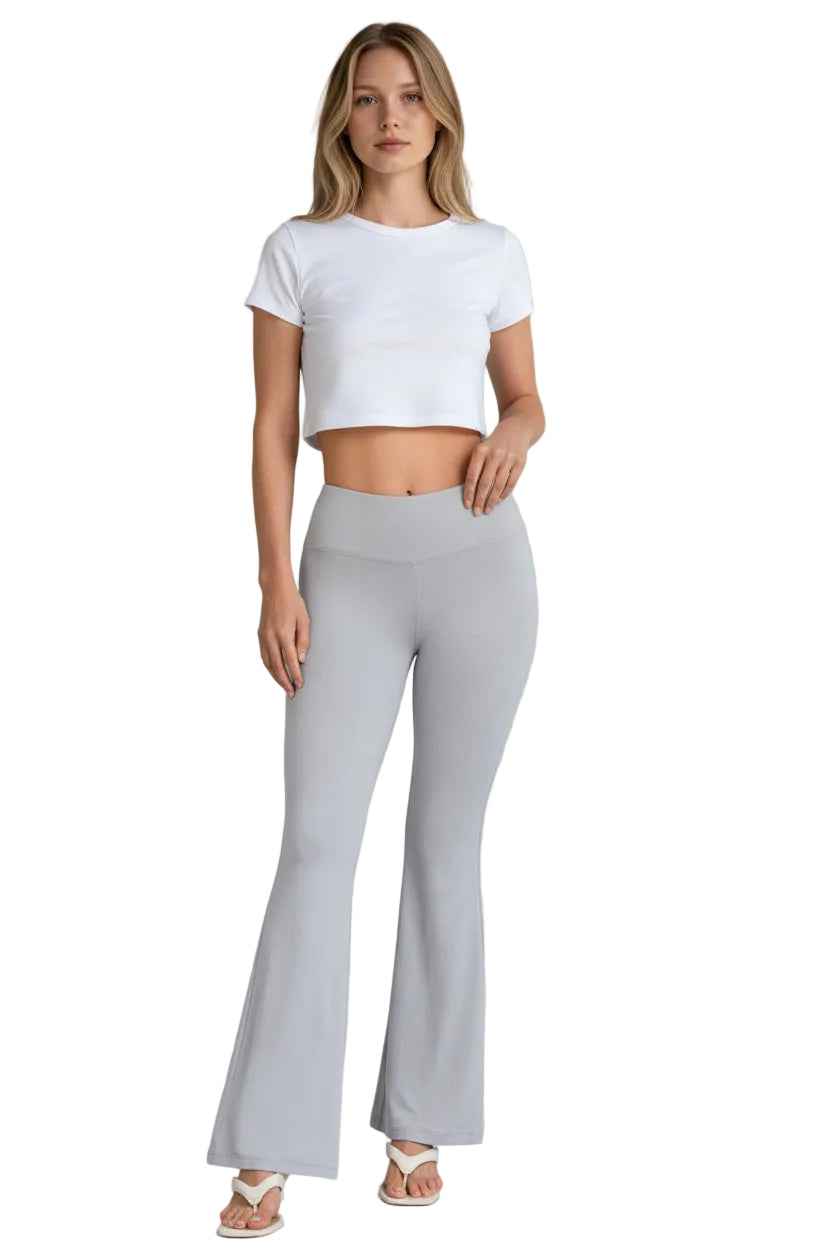Zenana - Buttery Soft Flare Leg High Waist Yoga Pants - MP-9079A