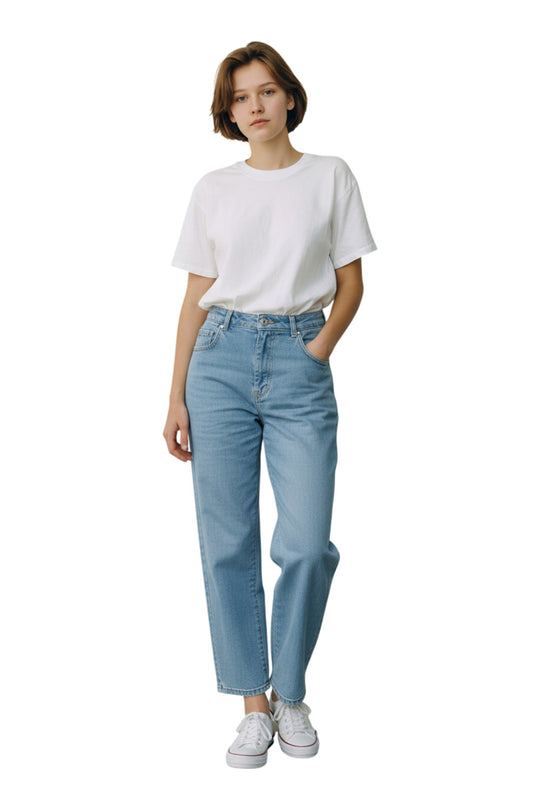 Wax Jeans - Women's High Waisted Crop Straight Leg Denim - 90421