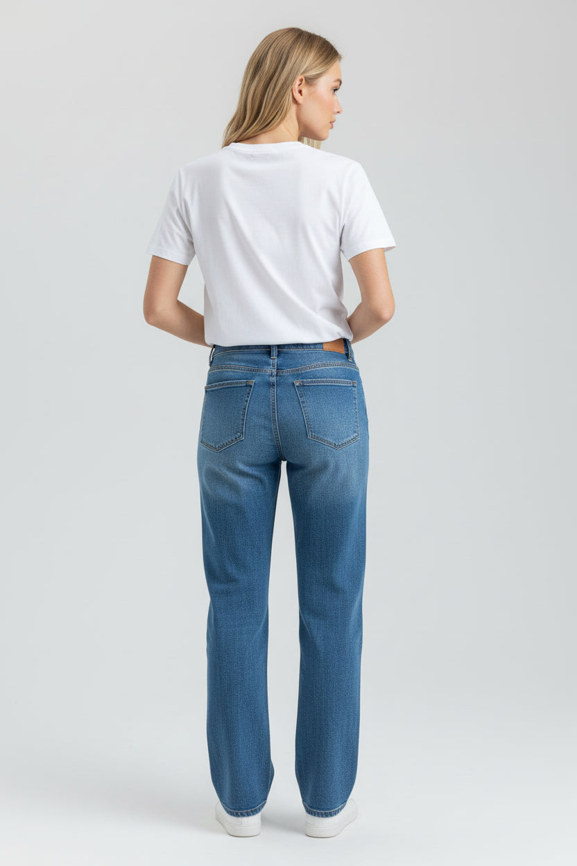 Wax Jeans - Women's Low Rise Wide Leg Denim Pants - 90403