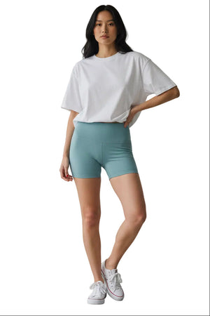 Zenana - Brushed Microfiber Wide Waistband Biker Short - MP-9064Y