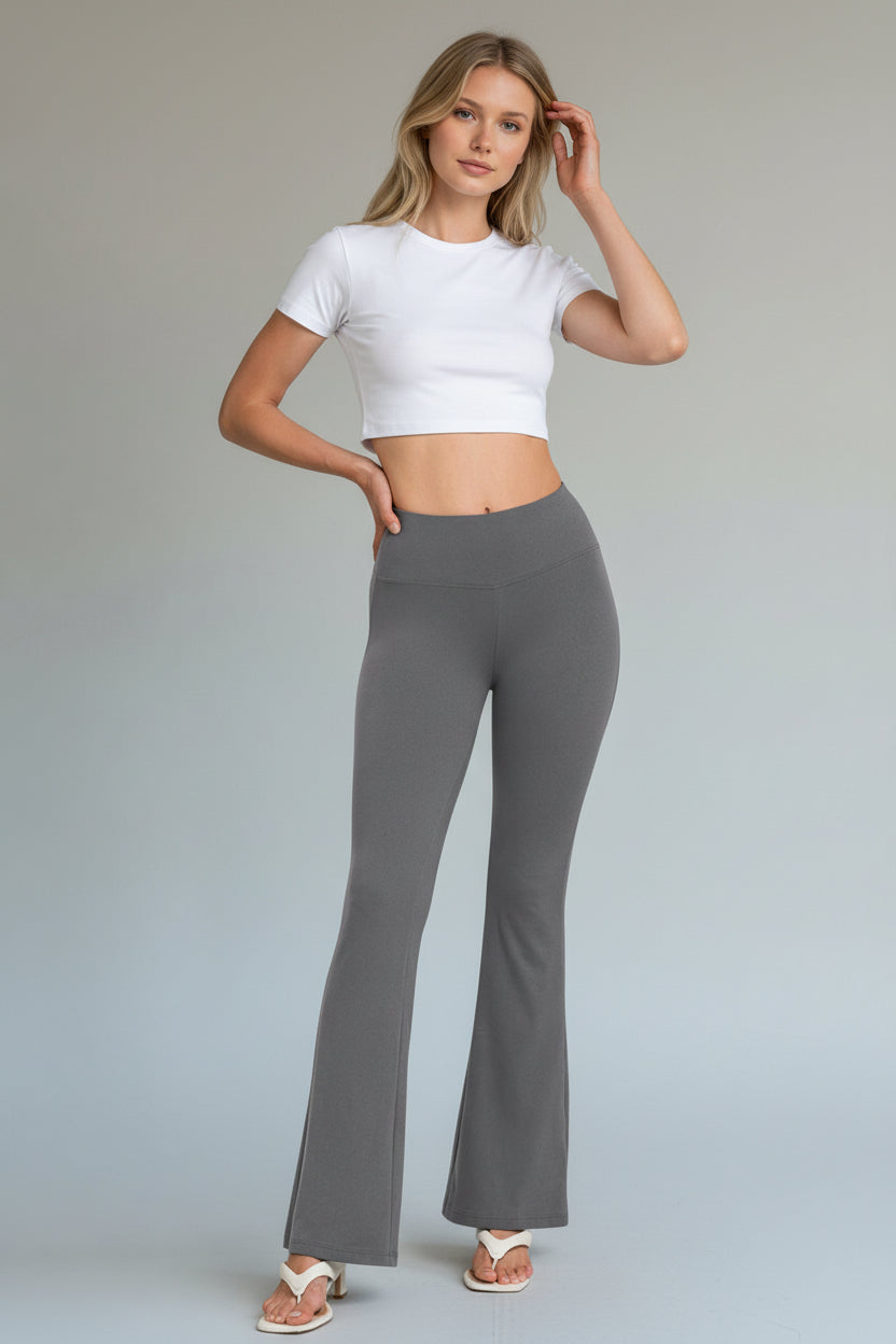 Zenana - Buttery Soft Flare Leg High Waist Yoga Pants - MP-9079A