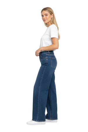 Wax Jeans - Women's Low Rise Wide Leg Denim Pants - 90418