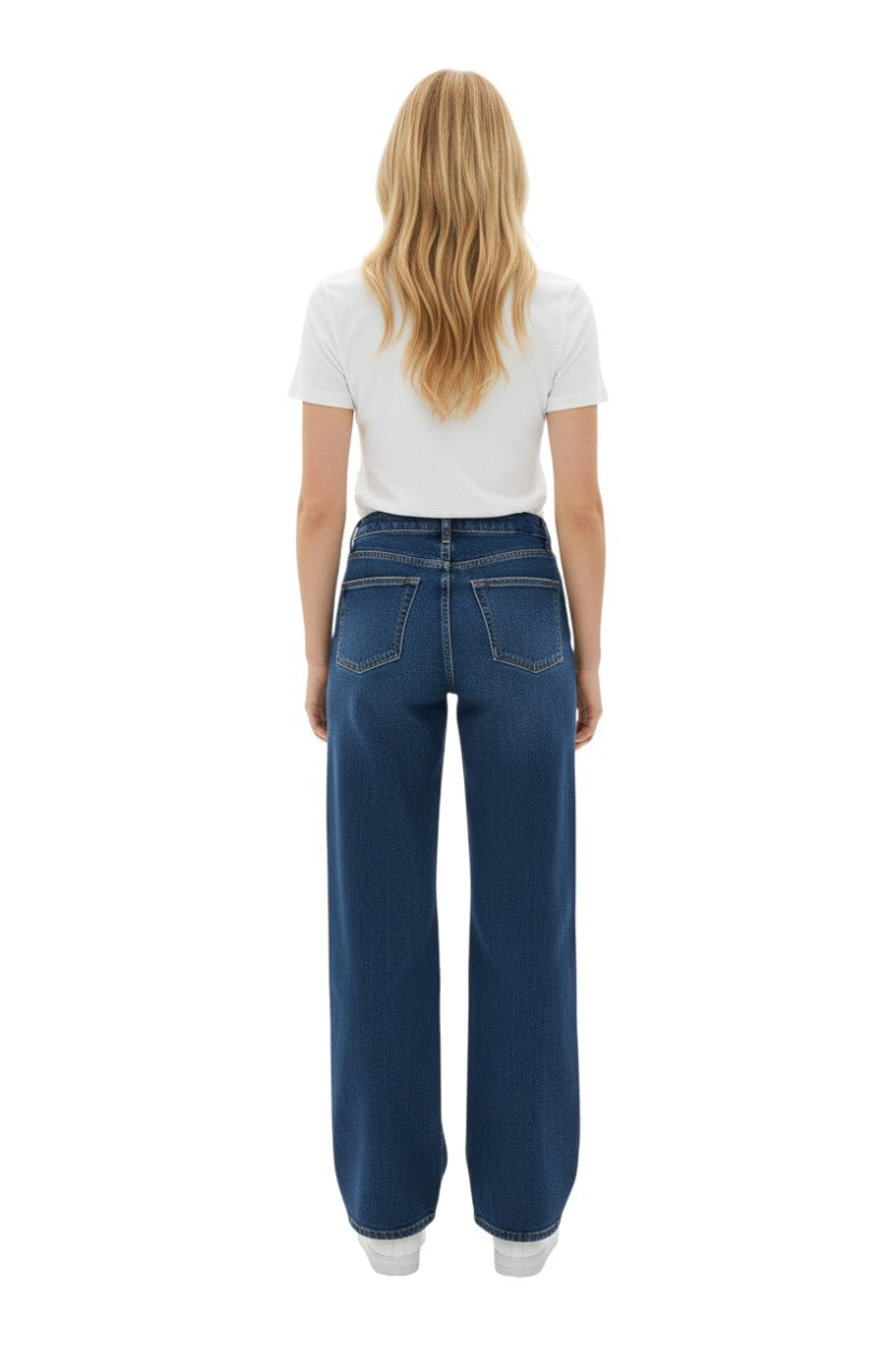 Wax Jeans - Women's Low Rise Wide Leg Denim Pants - 90418