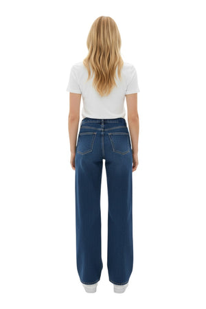 Wax Jeans - Women's Low Rise Wide Leg Denim Pants - 90418