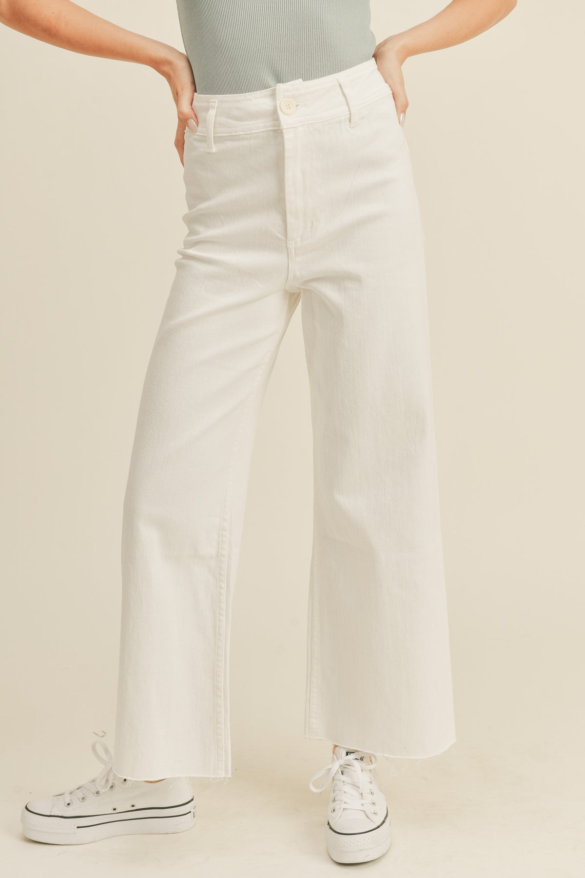 Miou Muse - Straight Wide Leg Denim Pants - MMP623 - SaltTree