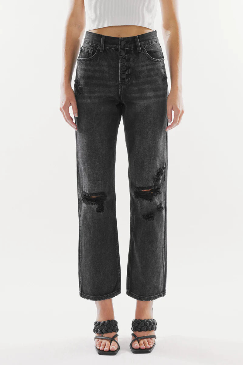 Kancan - Lynne Ultra High Rise Straight Jeans - kc6387dgop - SaltTree