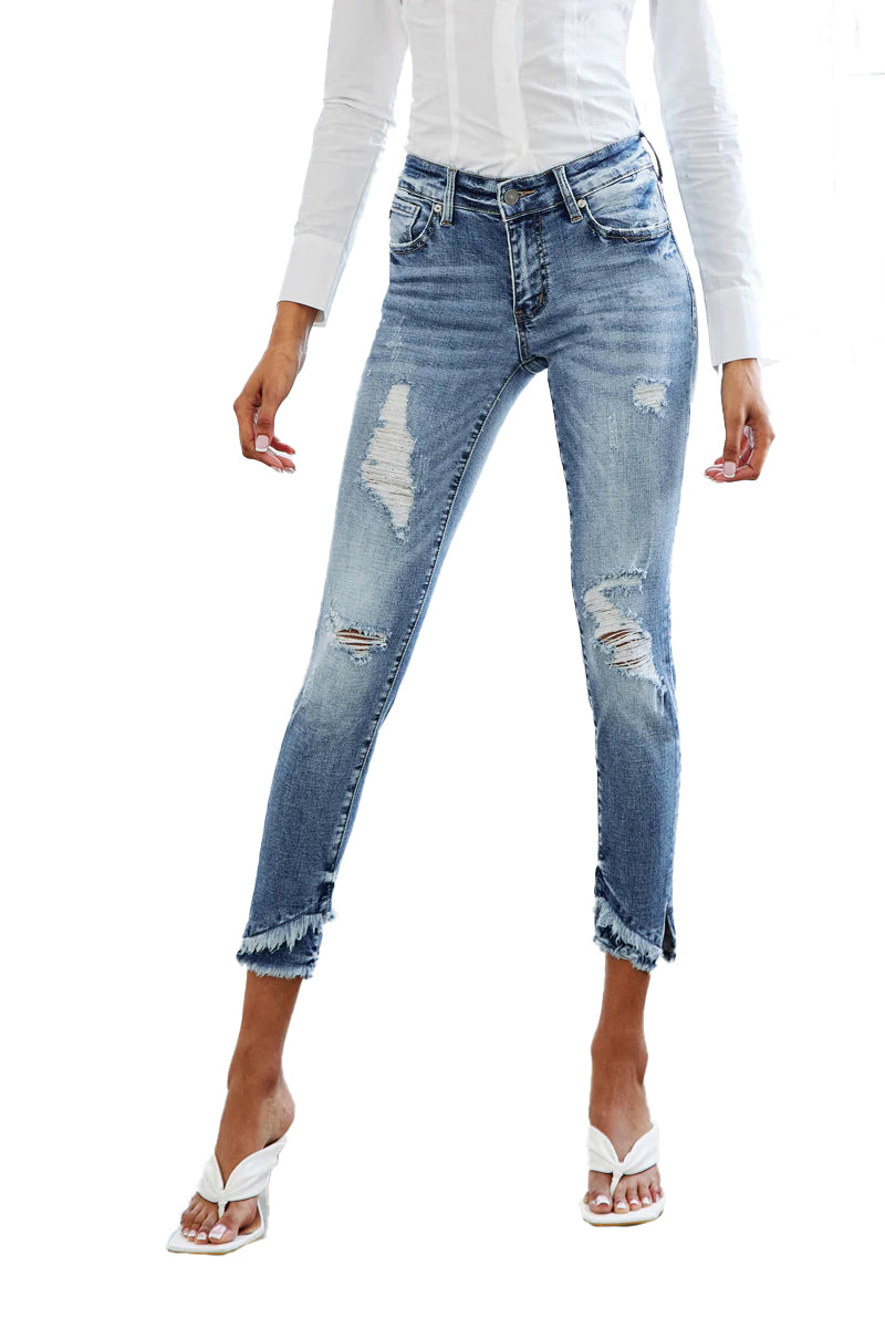 Kancan Women's Mid Rise Ankle Skinny Jeans - KKC6204M - SaltTree