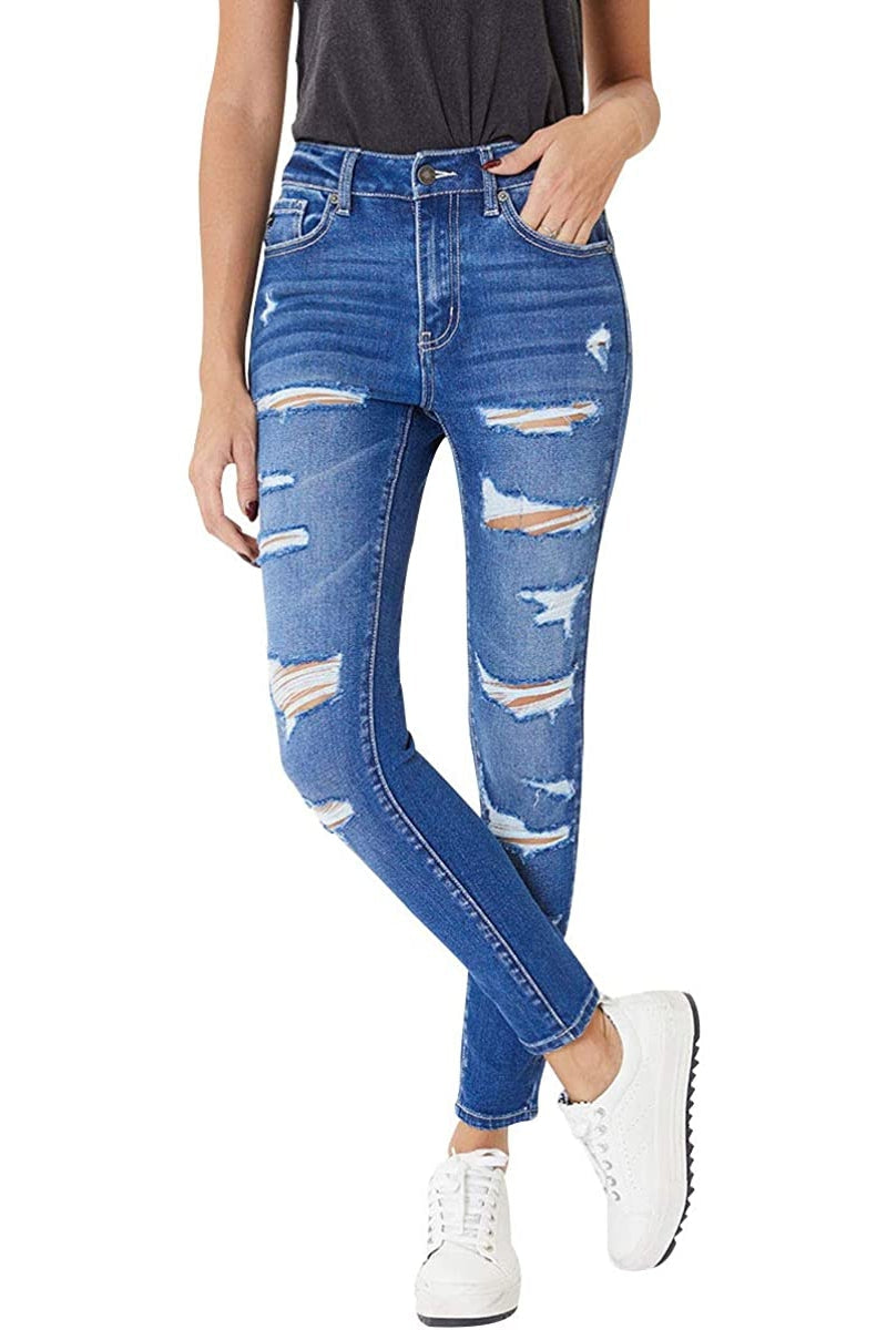 Buy AD by Arvind Sky Blue Slim Fit Heavily Washed Distressed Jeans for  Men's Online @ Tata CLiQ