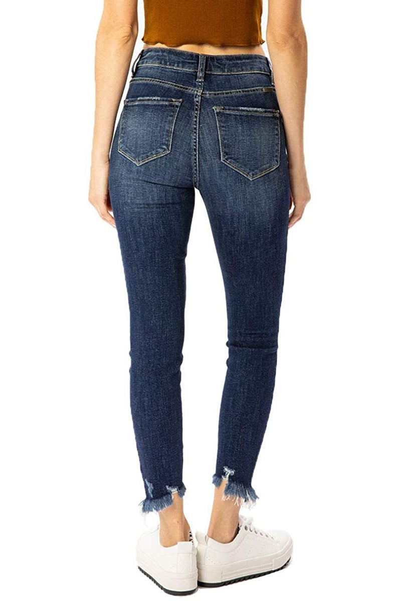 Kancan - Women's High Rise Button Fly Skinny Jeans - KC8577