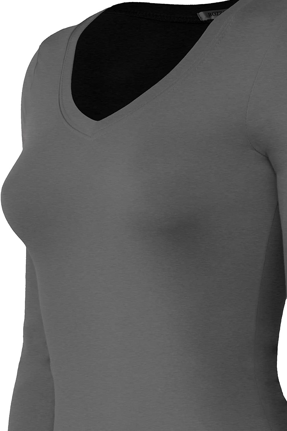 Bozzolo Women's Basic V-Neck Warm Soft Stretchy Long Sleeves T Shirt - SaltTree