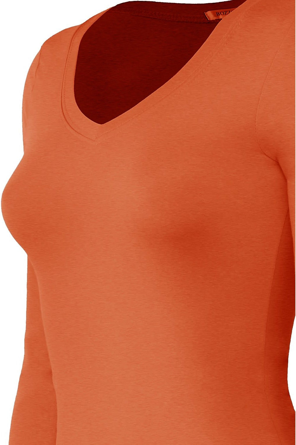 Bozzolo Women's Basic V-Neck Warm Soft Stretchy Long Sleeves T Shirt - SaltTree