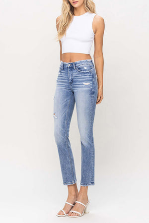 Flying Monkey - High Rise Crop Slim Straight - F5104 - SaltTree