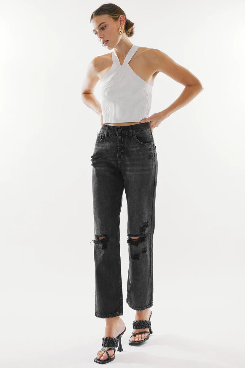 Kancan - Lynne Ultra High Rise Straight Jeans - kc6387dgop - SaltTree